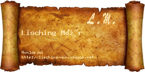 Lisching Mór névjegykártya